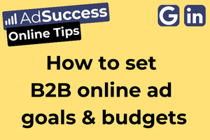 How to set B2B online ad goals & budgets, online tips banner